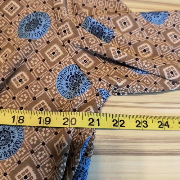 DIANE VON FURSTENBERG TAN BLUE 1 BUTTON JACKET TOP M Modest boho - Picture 7 of 7